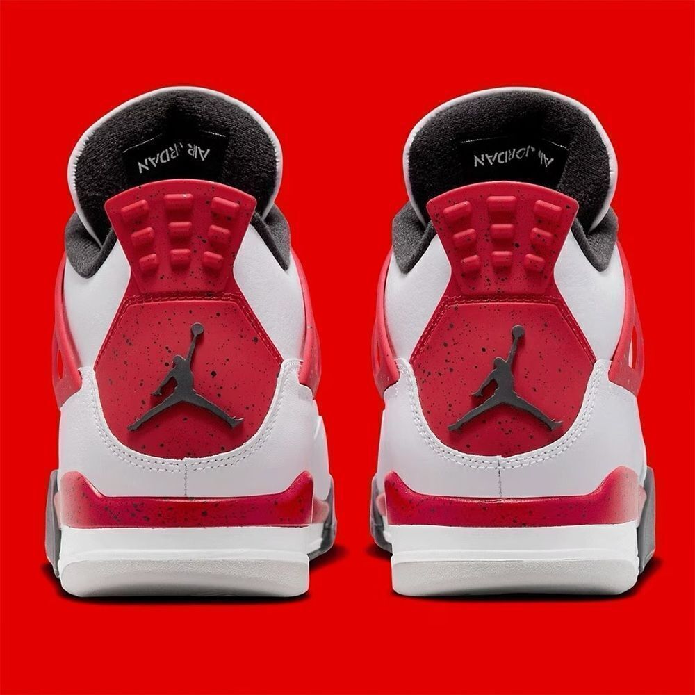 Nike Air Jordan 4 Red Cement White Fire Red Black Grey 408452-161 7y 7 kids gs - Picture 6 of 10
